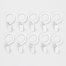 세류홈 커튼 집게링 일자형 38mm, 화이트, 20개