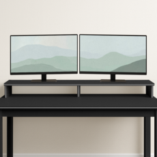 코드메인 듀얼 모니터 받침대 1000*200*100, 블랙