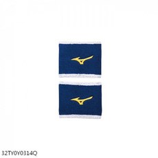 Mizuno 護腕 毛巾 吸汗 運動 慢跑 打球 訓練 W8*L7cm 2入 藍黃 [32TY0Y0314Q], 1個, PCS