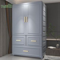 貨到付款 兒童簡易衣櫃 加厚塑膠衣櫃 寶寶衣服收納櫃 嬰兒小衣櫃 儲物櫃 儲物櫃 雜物櫃收納櫃 置物櫃 展示櫃 抽屜櫃, 掛衣櫃+1層抽屜,【60寬】衣櫃-輕奢白