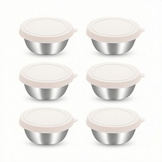 AIFUNT 엘리펀트 50ml 스테인리스 미니 소스통 컬러 뚜껑 포함 소량 분리용, 소프트 그레이, 6개