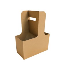 크라프트 무지 2구 커피 캐리어 200개 테이크아웃 포장 배달, 2개