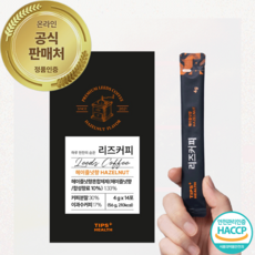 팁스헬스 리즈커피 이과수 MCT오일 방탄 효소커피 헤이즐넛 맛, 1개, 14개입