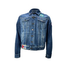 생 로랑 중고 패치 디테일 데님 재킷