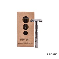美國Parker Double Edge炮銅灰銀刮鬍刀具/22R，雙刃設計，舒適刮鬍體驗, 1個, 1