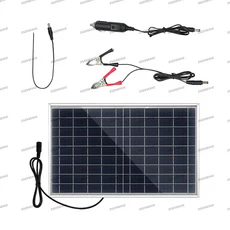 가정 및 실외용 USB를 갖춘 휴대용 다결정 전원 시스템 ZGZXSEXHZ 20W 12V 태양 전지판 키트, 02 1Set Solar Panel
