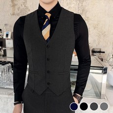 고급 남성 베스트 정장조끼 빅사이즈 브이넥 턱시도조끼