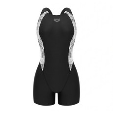 아레나 수영복 루소 3부 반신 레이서백 BLK