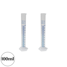 NOV- 플라스틱 메스실린더 100ml 실험용 눈금 실린더 플라스크 실험관, 2개