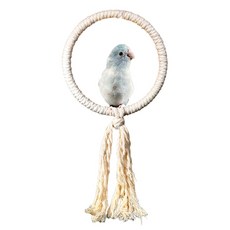 天然棉製鳥類鞦韆玩具, 1個, 小號_直徑約13.5公分