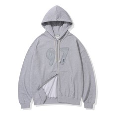 브랜드정품 코드그라피 CGP 넘버링 체크 패치 후드 집업_멜란지그레이 336090