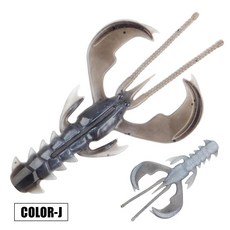 스핀폴러 터프 소프트 플라스틱 낚시 루어 새우게 모양 가벼운 소금물 활성 플로팅 드롭샷 배스송어 낚시용, 9. Color-J / A. 4cm (20pcs), 1개