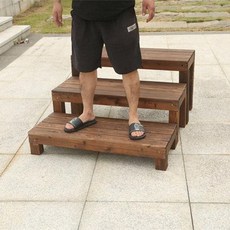 야외 계단 화분 부식방지 원예 테라스 마루 인테리어 60x40x36cm