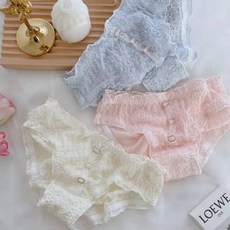 티류으스 레이스 리본 망사팬티 3P 팬티 세트