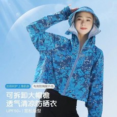 新品 防曬衣女外穿冰絲薄款新款防紫外線透氣短款長袖連帽寬鬆防曬外套 副廠商品