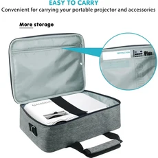 프로젝터 보관 가방 Epson BenQ ViewSonic 용 핸드백 운반 두꺼운 범용 여행용 케이스 팩 다기능 회색, 02 grey