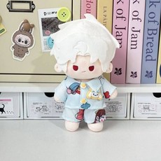 40cm 인형 의상 솜인형옷 귀여운 솜인형 자세 아이돌 앉은 인형옷 무속성 솜깅이 잠옷, 무지개 블루 20cm 서있는