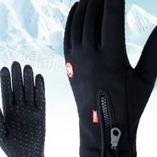 겨울 보온 장갑 방수 기모 안감 터치 스크린 가능 야외 활동 등산 자전거 방한, 블랙M