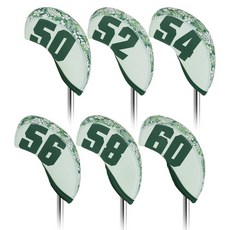 Big Crazy Golf Club 헤드 커버 웨지 아이언 통기성 및 내마모성 네오프렌 소재 6개 세트 녹색 식물 디자인 남성 여성용 골프 선물, Big Crazy Golf Club 헤드 커버 웨지 아