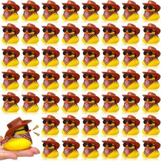 48Pcs 고무 오리 카우보이 노란색 Duckies 장난감 여름 생일 선물 파티 호의에 대 한 모자 선글라스, China Mainland, 5 48 set