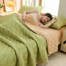 꽃 봄 여름 담요와 베개 커버 피부 싱글 더블 퀼트 니트 통기성 에어컨 이불, 01 200x230cm 3 pcs set, 2. 200x230cm 3 pcs set / E. 19