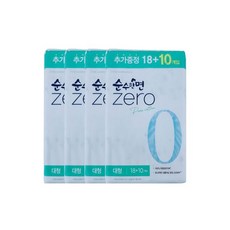 깨끗한나라 순수한면 제로 대형 28p x 4팩 (112매입) zero 생리대 기획, 깨끗한나라 순수한면 제로 대형 28p x 4팩 (112