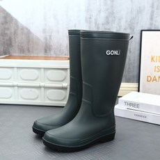 TIMEPURE 패션 남성용 높은 통 장화 외출용 비옷 낚시 고무 신발 긴 장화 작업용 방수 미끄럼방지 기능 물 신발