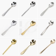 제오오스토어 빙수 스푼 카페 유기 스텐 숟가락, 01. 땡땡이 빙수스푼