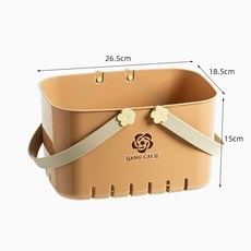 salimm 다용도 대용량 물빠지는 욕실 수영장 목욕탕 목욕 바구니 가방, 베이지