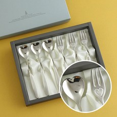 인스푼 티스푼포크 돌 결혼답례품, 엔젤하트 6P (포크3+티스푼3), 인쇄함 / 포장안함, 1세트