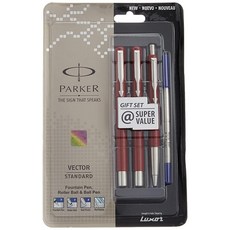 Vector 표준 만년필 롤러 볼펜 및 (레드), Parker Vector 표준 만년필, 롤러 볼펜 및