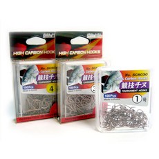 감성돔 코팅바늘-핑크색 크릴색-대용량 낚시바늘, 2호(71개)