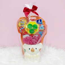 화분마당 화이트데이 먼지먹는 레이디 핑크코알라 스칸디아모스 막대사탕, 1개, 260g