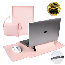 에스픽 퓨레더 노트북 거치대 파우치 높이 조절, 16인치, 러블리핑크