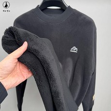 남성 양털 기모 맨투맨 따뜻한 겨울 보온 라운드넥 티셔츠 남자용 캐주얼 이너웨어 데일리룩 기모맨투맨