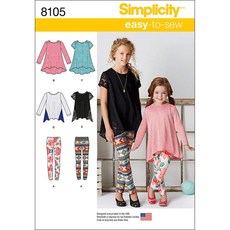 Simplicity 8105 바느질하기 쉬운 및 용 튜닉 Simplicity 8105 Easy to Sew Girl's and 's Tunic and Legging Sewing