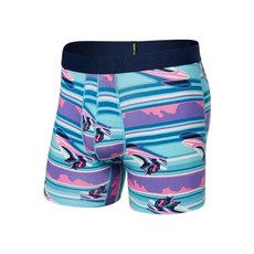 SAXX Underwear Co. 남성용 속옷 파우치 드롭 템프 쿨링 면 복서 브리프 플라이 제트스키 스트라이프 - 풀 M