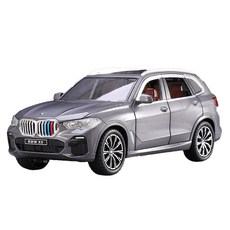 다이캐스트 금속 1:24 BMW X5 모델 비엠 독일 준대형 SUV 자동차 모형 전시 인테리어, 1개, 03_그레이