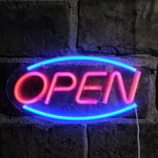 LED 네온사인 OPEN 오픈 개업간판 네온보드, 오늘도 영업중, 1개