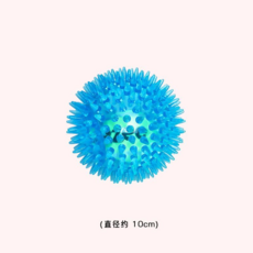 Qzee 提手刺球 寵物發聲磨牙潔齒拋擲玩具, 藍色網球刺球