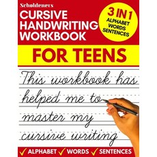 (영문도서) Cursive handwriting workbook for teens: cursive writing practice workbook for t... Paperback, Devela Publishing, English, 9781913357498