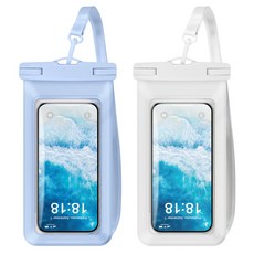 그레나 핸드폰 방수팩 1+1 대형 파스텔, 블루+화이트, 1세트