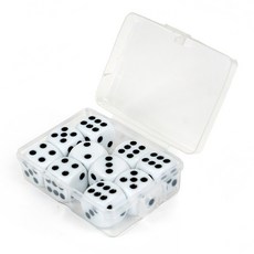 컬러 주사위 16mm 보드게임 다이스, 흰색