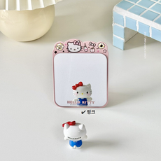 정품 헬로키티 메탈 스탠드 데스크 미니 미러 거울, 분홍