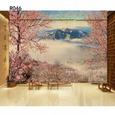 대나무 블라인드 롤스크린 동양화 파티션 가림막 업소 일식집 인테리어