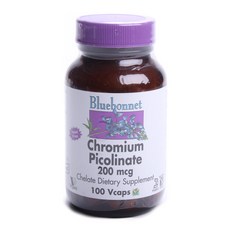 Bluebonnet 吡啶甲酸鉻 200mcg V-Cap 素食無糖 無麩質, 1個, 100 件