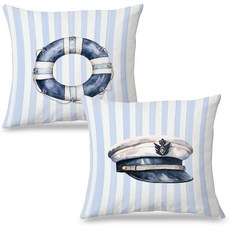 Exqcom Vintage Oysters Coastal Beach Pillow Covers 18x18 Beachy Room Decor Aesthetic Retro Coastal, 해변 베개 커버-l