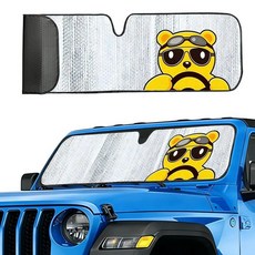 ZAZCQIL 지프 랭글러 TJ JK JL & 글래디에이터 JT 2/4 도어 퍼니 베어 창문 햇빛 가리개 자외선 및 열 보호용 글래디에이터용 재미있는 앞유리 커버 19096, 패턴 4