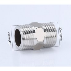 스텐나사 헥사 니플 15A 20mm 육각니플 배관자재 부속 연결부품 재질SUS304, 1개 1개