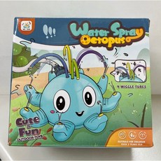 GNYI TOYS 自動噴水章魚戲水玩具 戶外兒童洗澡噴水器 商檢合格, 藍色彩盒微凹（商品完整、已折扣）可自用, 1個
